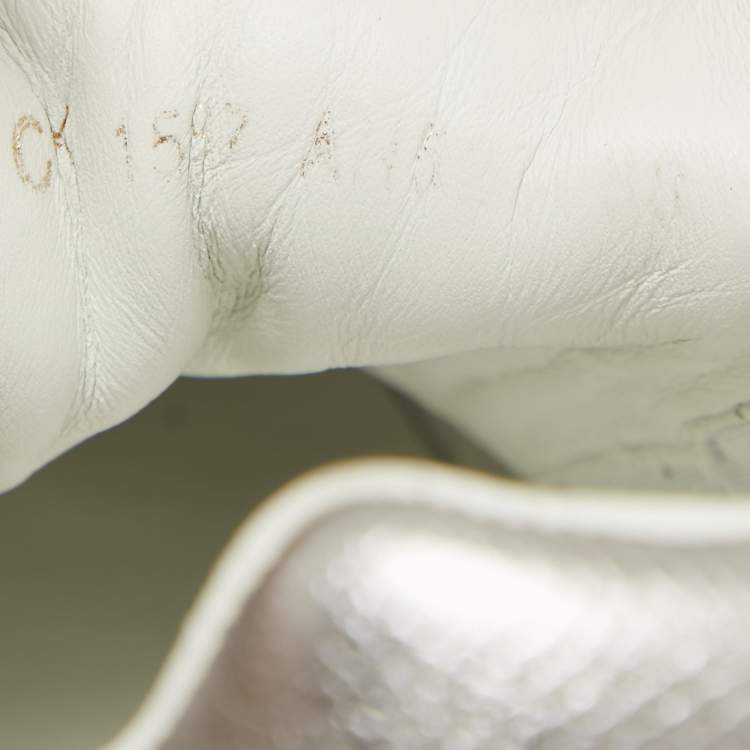Pre Owned Dolce & Gabbana White Leather Portofino Lace Up Sneakers Size 38