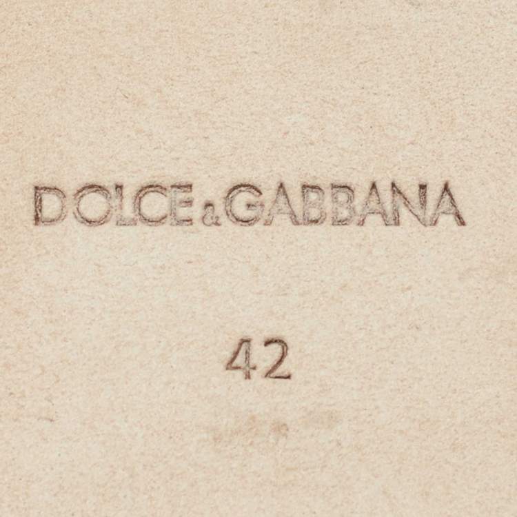 Pre Owned Dolce & Gabbana Brown Leather DG Millennials Flat Sandals Size 42