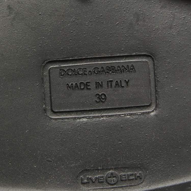 Pre Owned Dolce & Gabbana Black Leather Combat Boots Size 39
