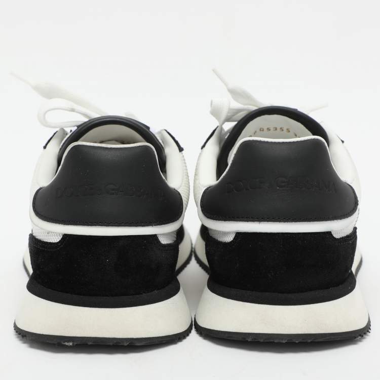 Pre Owned Dolce & Gabbana Black Mesh and Suede Low Top Sneakers Size 38