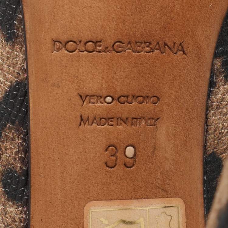 Pre Owned Dolce & Gabbana Brown Leopard Print Leather Pumps Size 39
