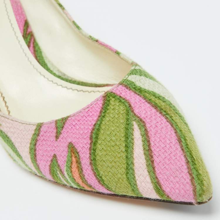 Pre Owned Dolce & Gabbana Multicolor Fabric Pointed Toe Pumps Size 37