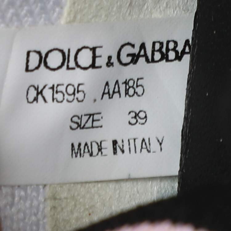 Pre Owned Dolce & Gabbana Pink Knit Fabric Sorrento Slip On Sneakers Size 39