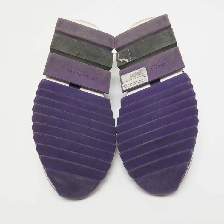 Pre Owned Dolce & Gabbana Purple Fabric Sorrento Slip On Sneakers Size 39