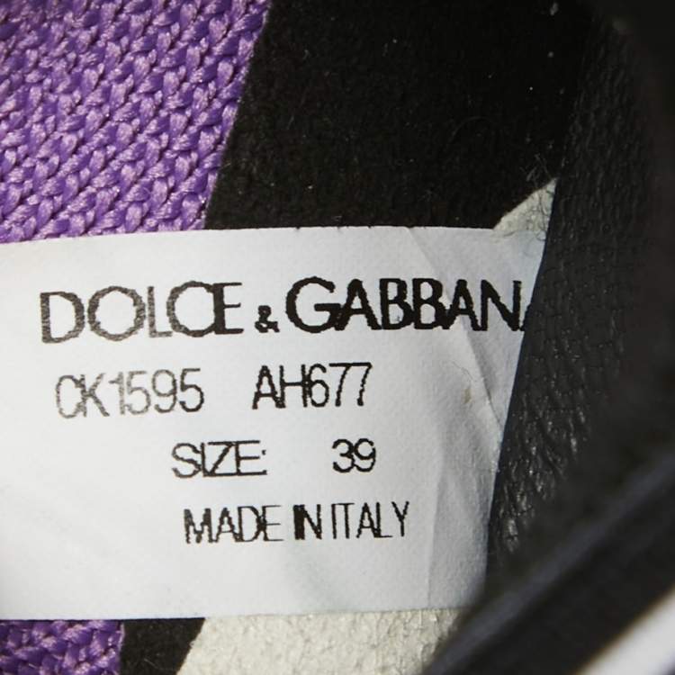 Pre Owned Dolce & Gabbana Purple Fabric Sorrento Slip On Sneakers Size 39