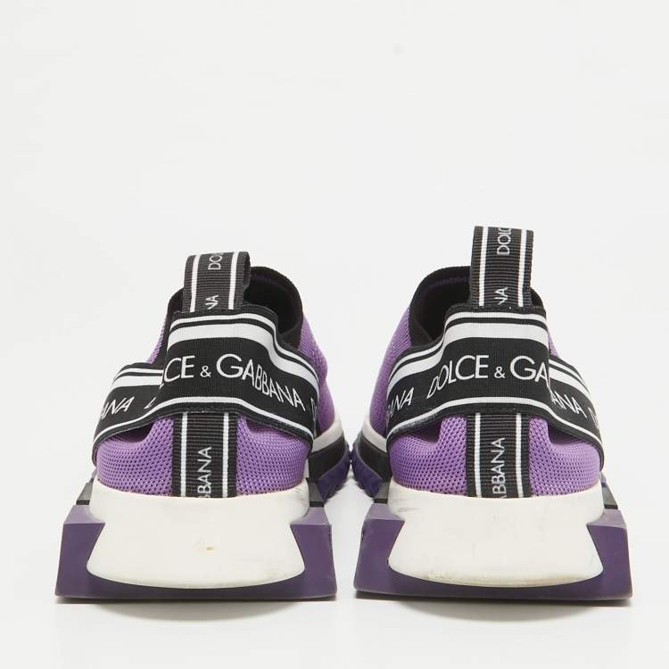 Pre Owned Dolce & Gabbana Purple Fabric Sorrento Slip On Sneakers Size 39