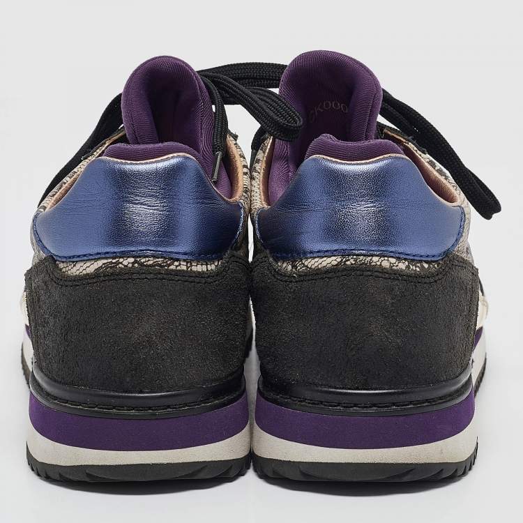 مملوكة مسبقًا Dolce & Gabbana Multicolor Mesh and Leather Low Top Sneakers Size 39