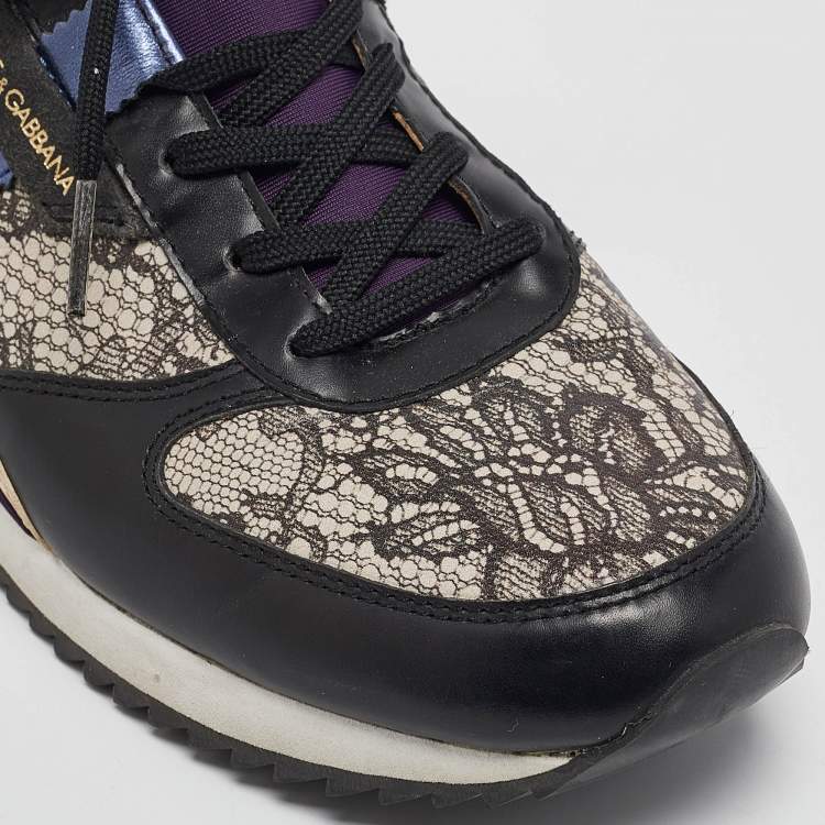مملوكة مسبقًا Dolce & Gabbana Multicolor Mesh and Leather Low Top Sneakers Size 39