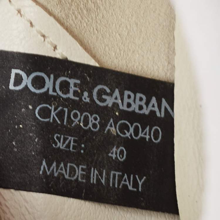 Pre Owned Dolce & Gabbana Grey/White Leather and Nylon daymaster Low Top Sneakers Size 40