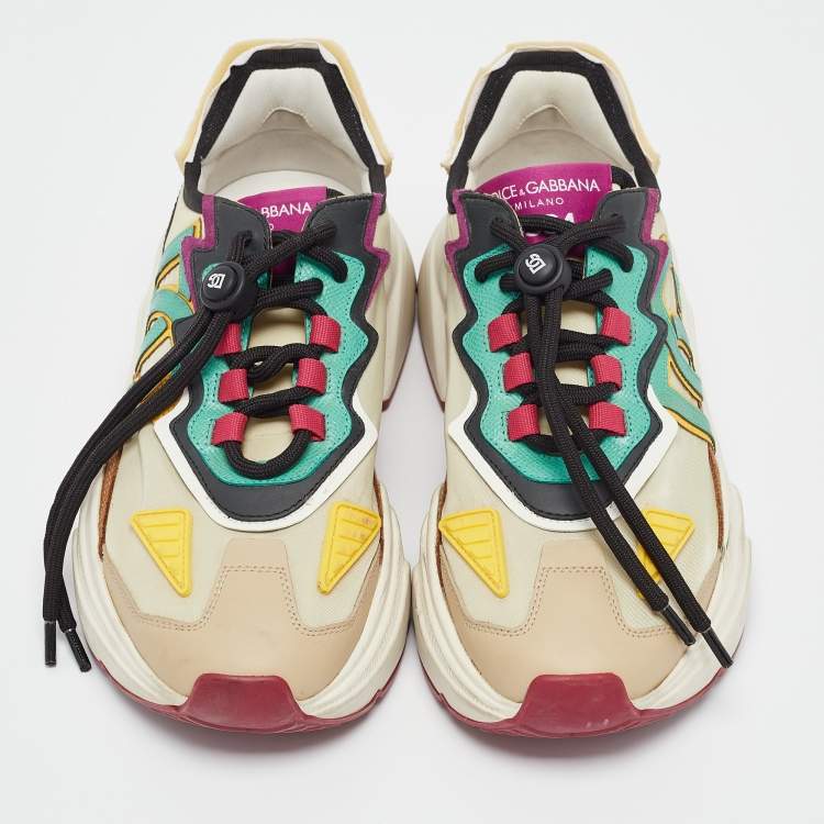 Pre Owned Dolce & Gabbana Multicolor Nylon And Leather Daymaster Low Top Sneakers Size 40