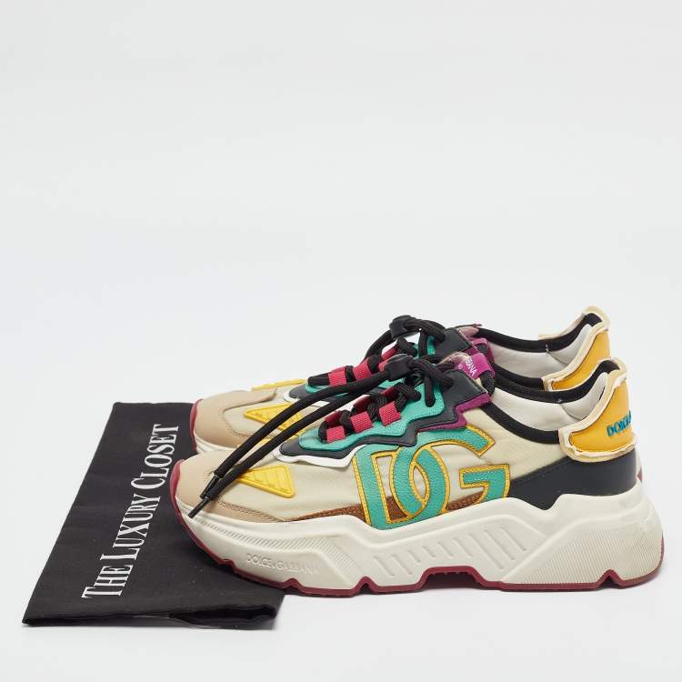 Pre Owned Dolce & Gabbana Multicolor Nylon And Leather Daymaster Low Top Sneakers Size 40
