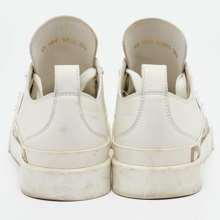 Pre Owned Dolce & Gabbana White Leather Portofino Low Top Sneakers Size 39.5