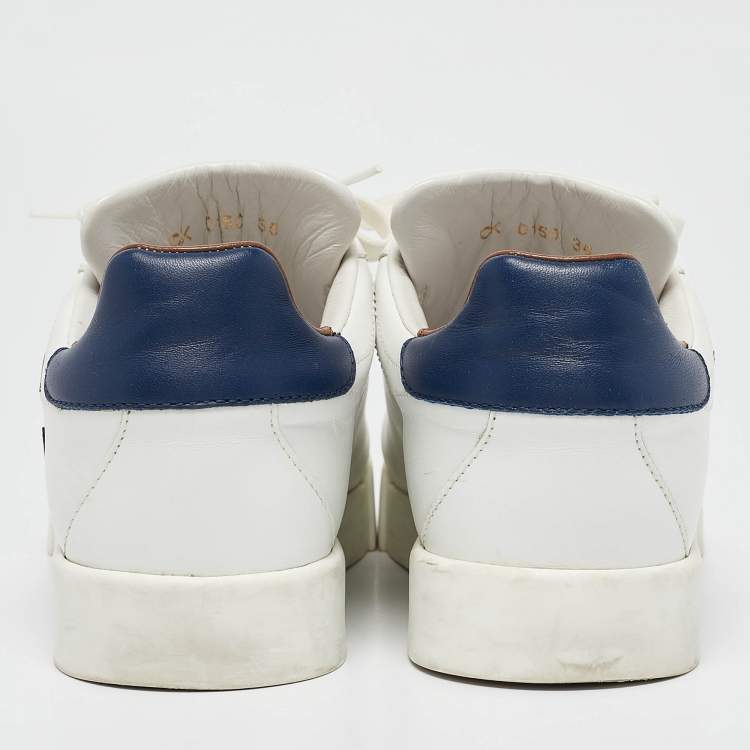 Pre Owned Dolce & Gabbana White Leather Portofino Sacred Heart Sneakers Size 35