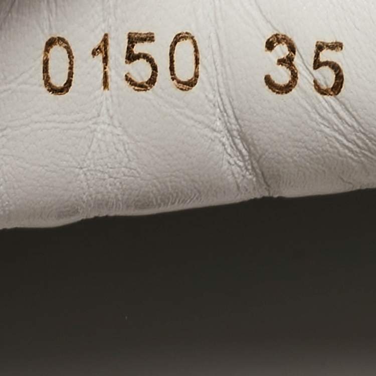 Pre Owned Dolce & Gabbana White Leather Portofino Sacred Heart Sneakers Size 35