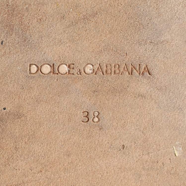 Pre Owned Dolce & Gabbana Black Brocade Fabric Jackie Smoking Slippers Size 38