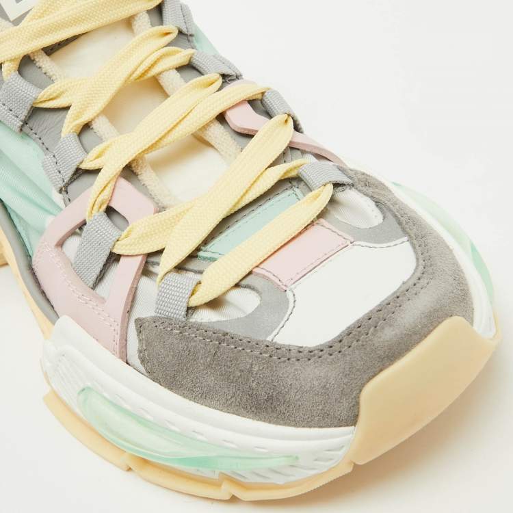 Pre Owned Dolce & Gabbana Multicolor Suede and Nylon Airmaster Low Top Sneakers Size 38