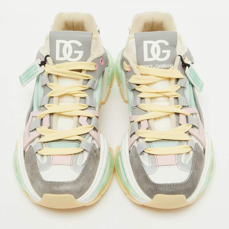 Pre Owned Dolce & Gabbana Multicolor Suede and Nylon Airmaster Low Top Sneakers Size 38
