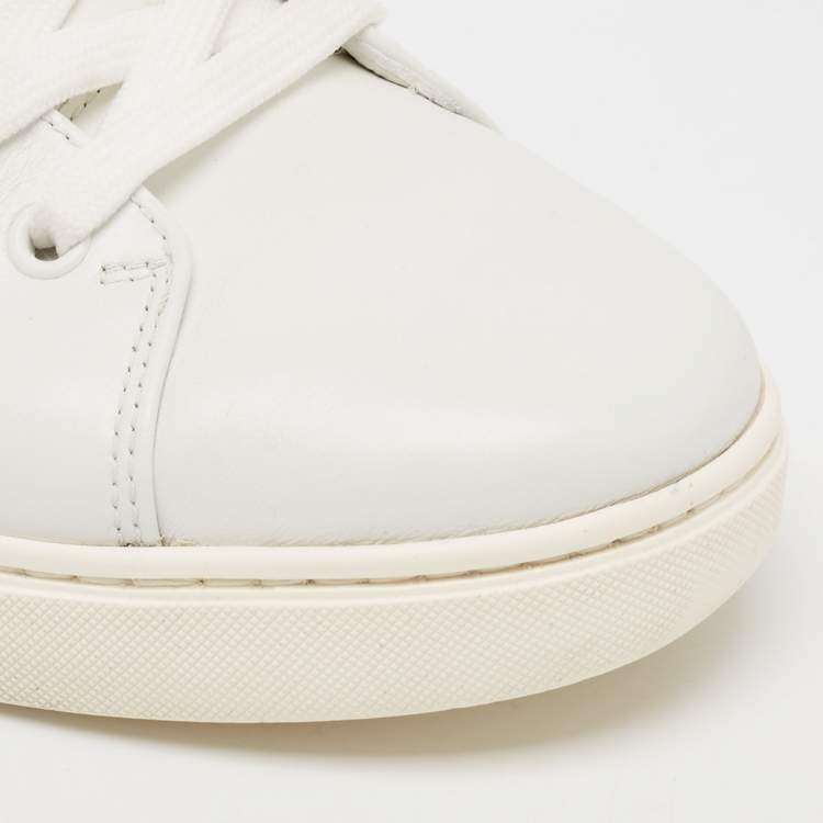 مملوكة مسبقًا Dolce & Gabbana White/Purple Leather and Suede Low Top Sneakers Size 40
