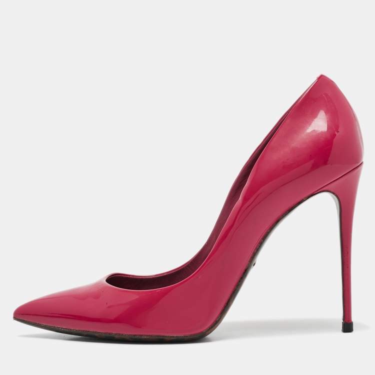 Pre Owned Dolce & Gabbana Red Patent Leather Pointed Toe Pumps Size 40.5