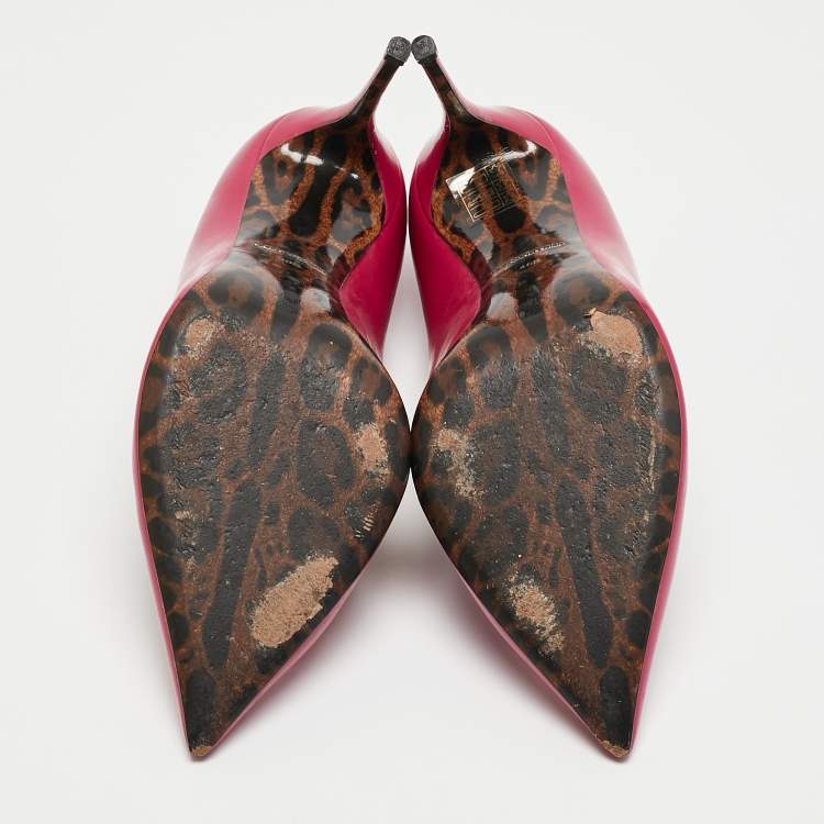 Pre Owned Dolce & Gabbana Red Patent Leather Pointed Toe Pumps Size 40.5