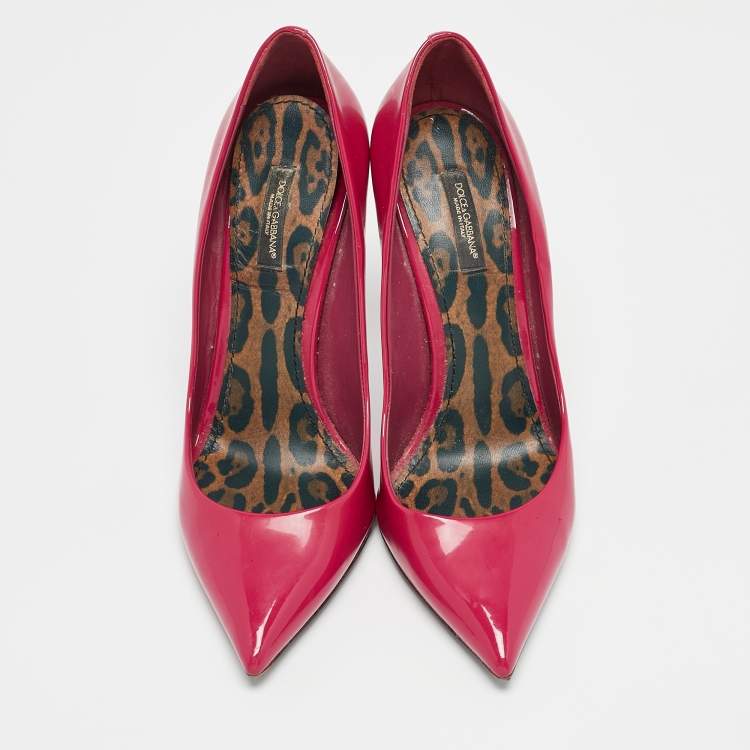 Pre Owned Dolce & Gabbana Red Patent Leather Pointed Toe Pumps Size 40.5