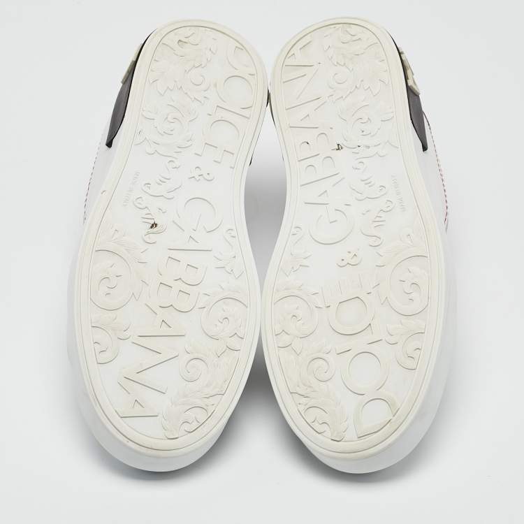 Pre Owned Dolce & Gabbana White Leather Portofino Low Top Sneakers Size 38