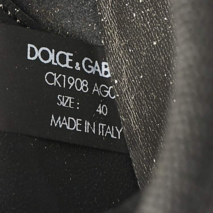 Pre Owned Dolce & Gabbana Black Leather and Fabric Daymaster Sneakers Size 40