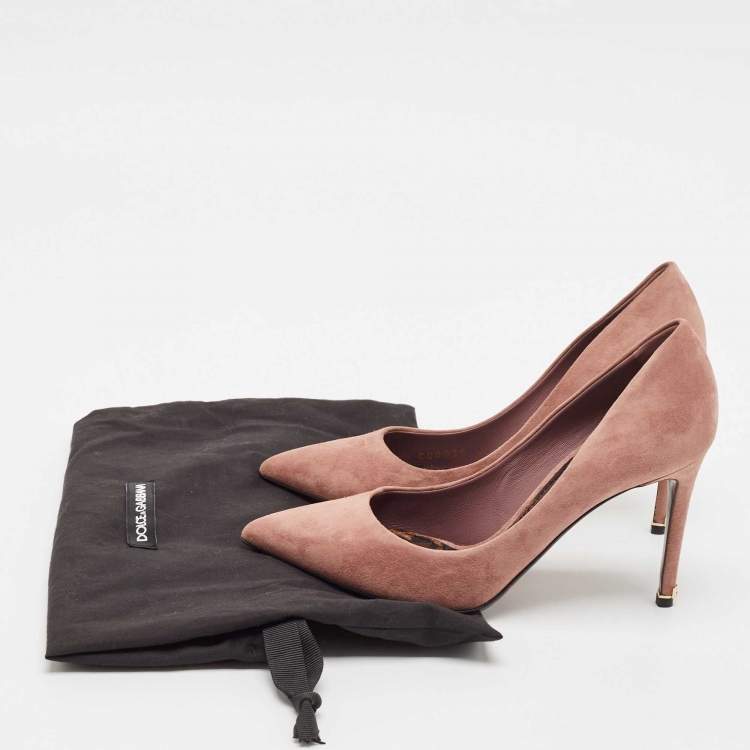 Pre Owned Dolce & Gabbana Old Rose Pink Suede Pointed Toe Pumps Size 35