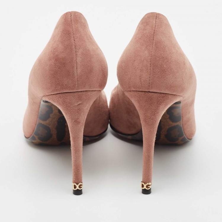 Pre Owned Dolce & Gabbana Old Rose Pink Suede Pointed Toe Pumps Size 35