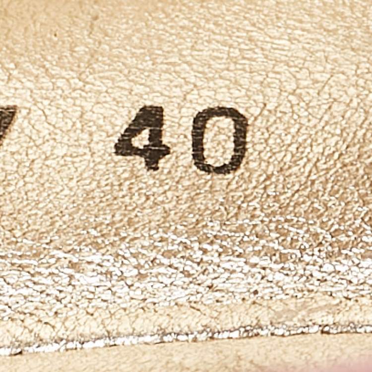 Pre Owned  Dolce & Gabbana Pink Lizard Embossed Leather Tassel Ballet Flats Size 40
