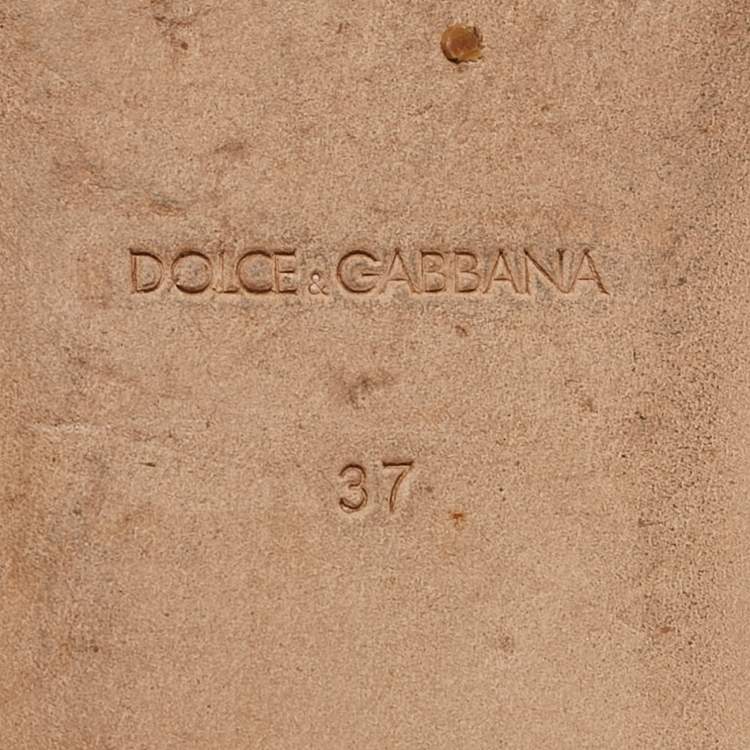 Pre Owned Dolce & Gabbana Black Leather Arrow Heart Ballet Flats Size 37