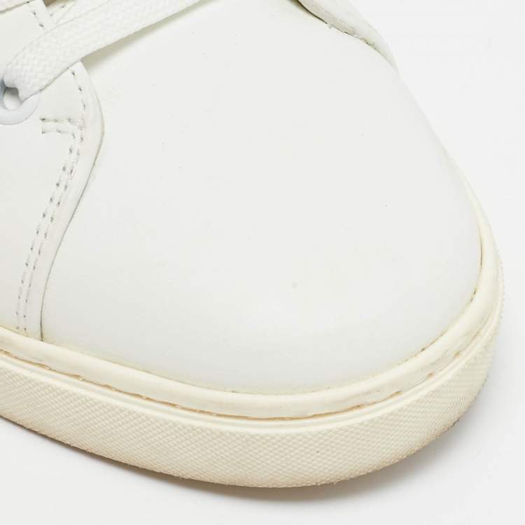 Pre Owned Dolce & Gabbana White/Yellow  Leather and Suede Low Top Sneakers Size 37