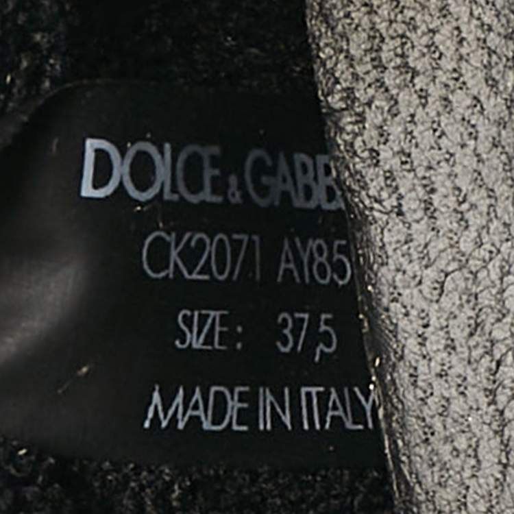 Pre Owned Dolce & Gabbana Black Leather and Fabric Daymaster Sneakers Size 37.5