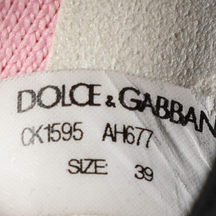 Pre Owned Dolce & Gabbana Pink Stretch Fabric Sorrento Slip-On Sneakers Size 39
