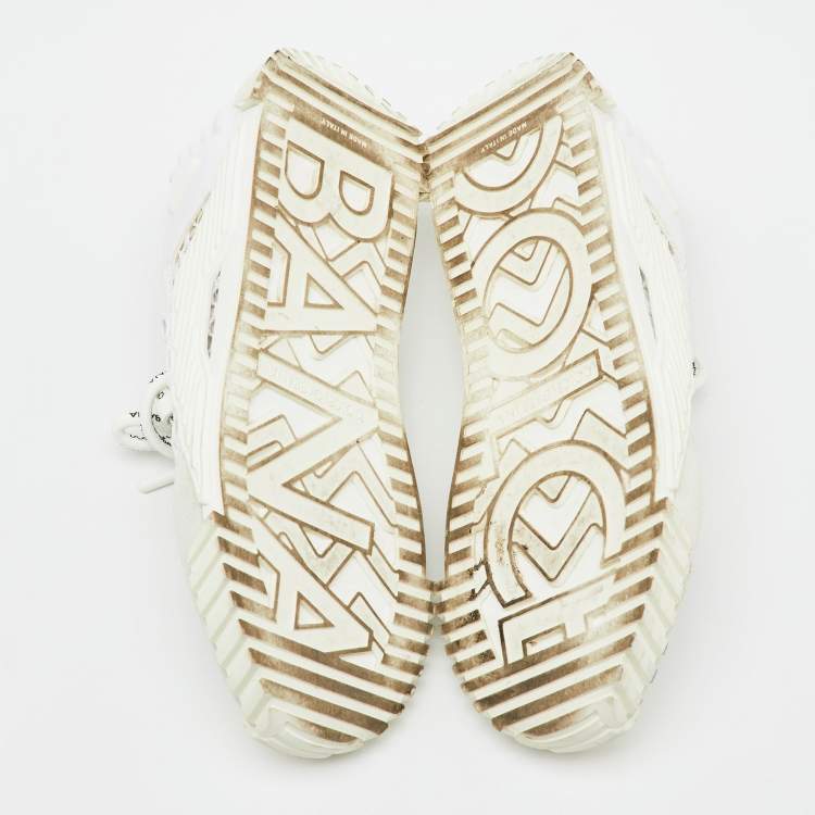 Pre Owned Dolce & Gabbana White Suede, Neoprene and Mesh NS1 Sneakers Size 38