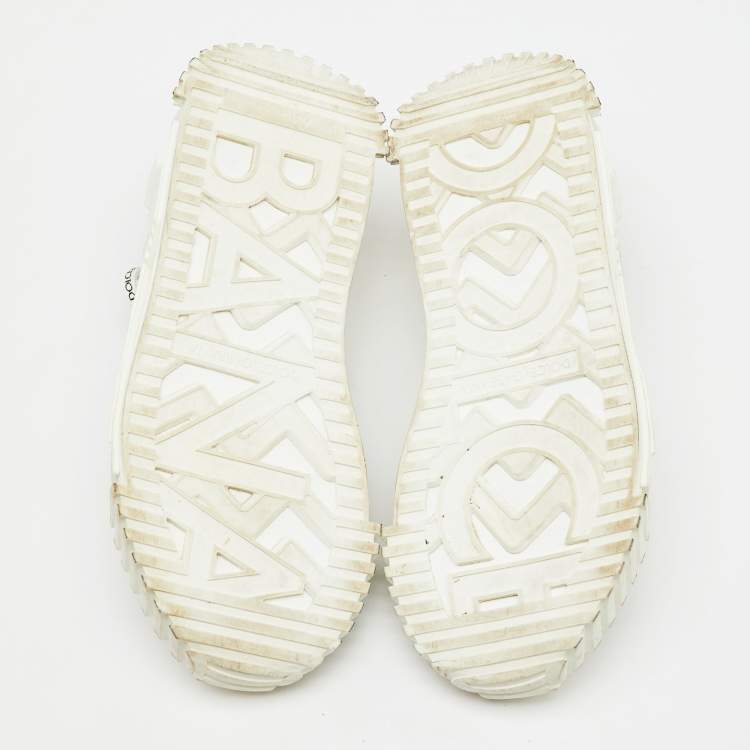 Pre Owned Dolce & Gabbana White Suede, Neoprene and Mesh NS1 Sneakers Size 36