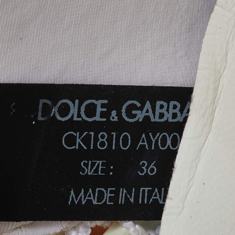 Pre Owned Dolce & Gabbana White Suede, Neoprene and Mesh NS1 Sneakers Size 36