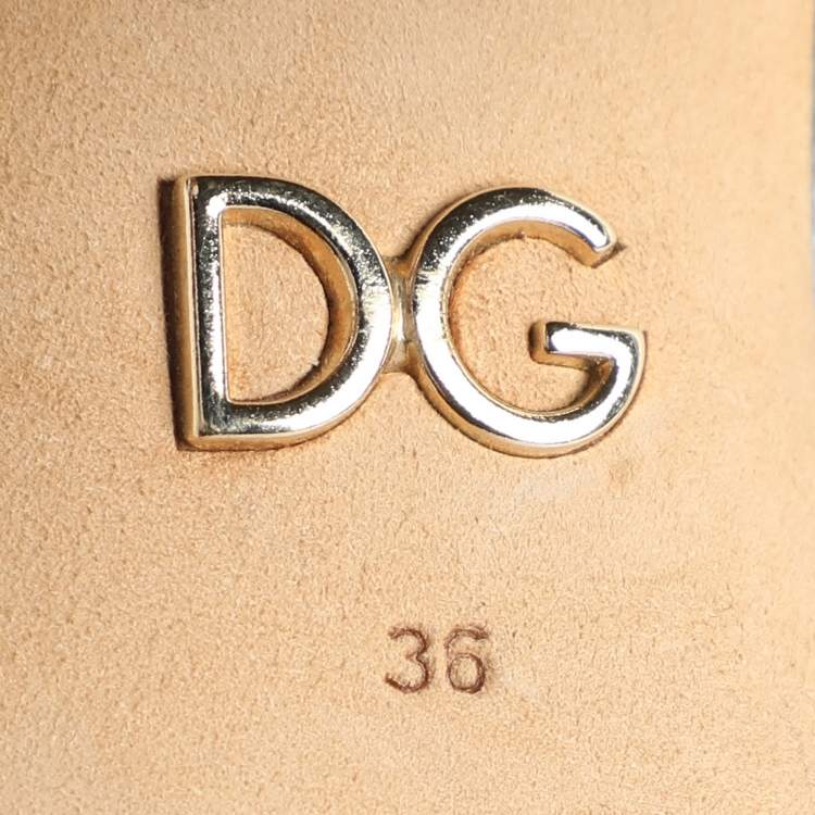 Pre Owned Dolce & Gabbana Black Lizard Embossed Leather Slide Sandals Size 36