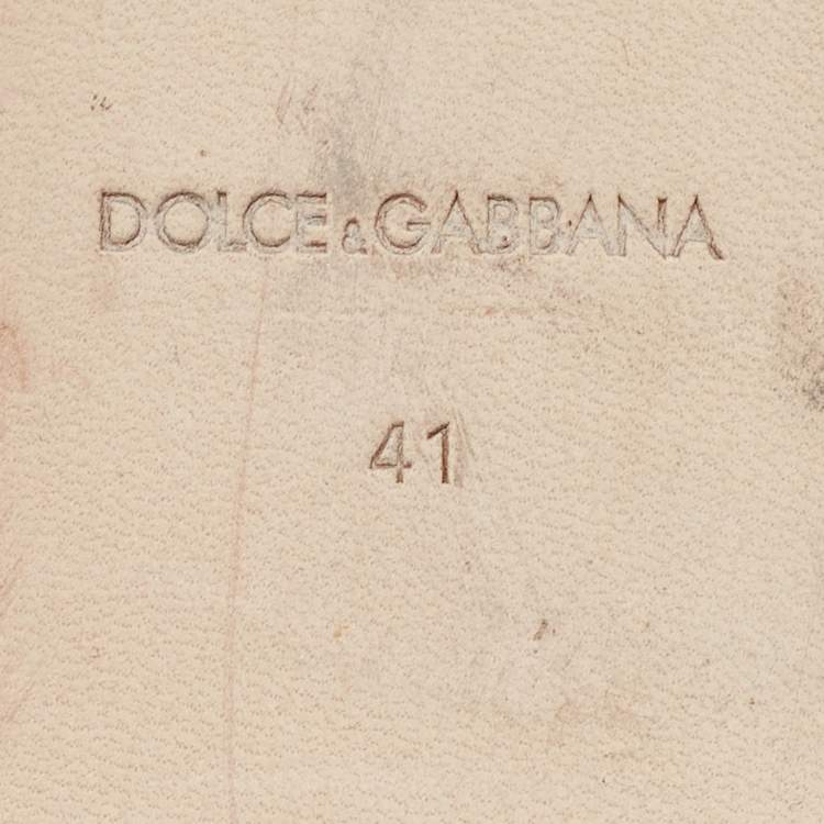 Pre Owned Dolce & Gabbana Pink Leather DG Logo Flat Slides Size 41