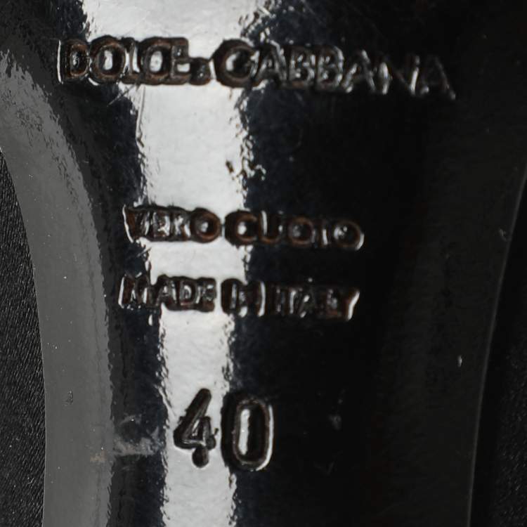 Pre Owned Dolce & Gabbana Black Satin Crystal and Studs Embellished Ankle Strap Sandals Size 40