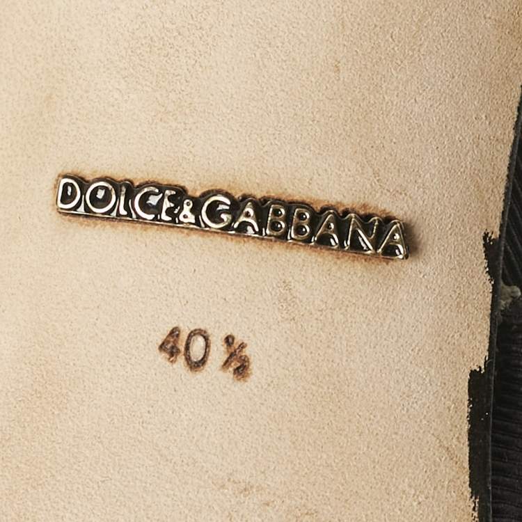 Pre Owned Dolce & Gabbana Multicolor Brocade Fabric Crystal Embellished Slingback  Pumps Size 40.5           