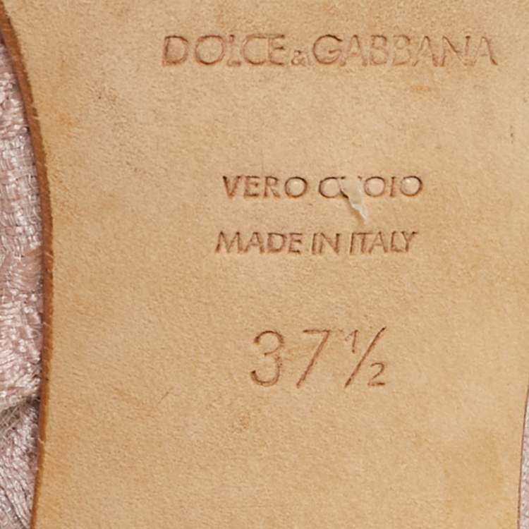 Pre Owned Dolce & Gabbana Pink Lurex Fabric Slingback Pumps Size 37.5