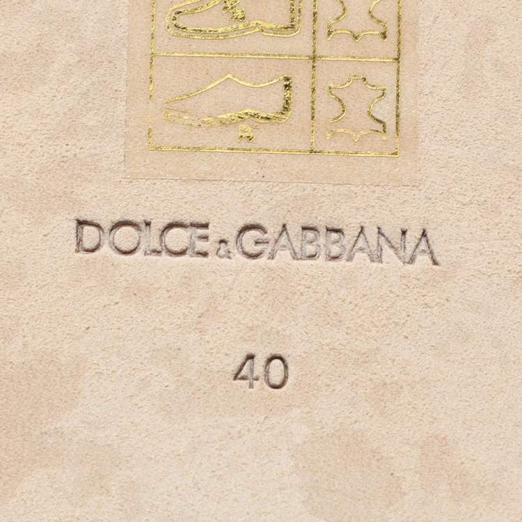 Pre Owned Dolce & Gabbana Black Leather DG Logo Flat Slides Size 40