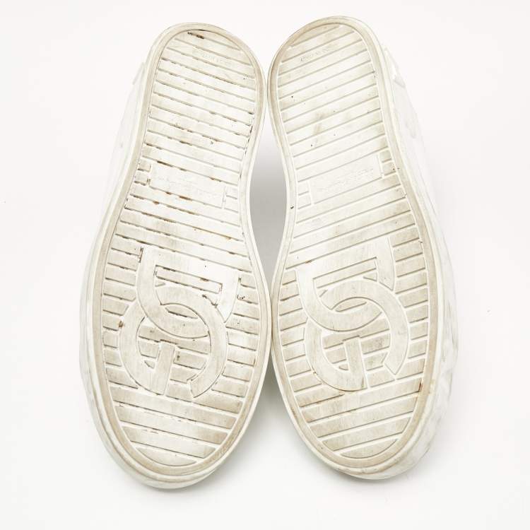 Pre Owned Dolce & Gabbana White Leather Portofino Sneakers Size 39