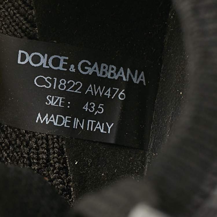 Pre Owned Dolce & Gabbana Black Mesh and Rubber Sorrento Lace Up Sneakers Size 43.5