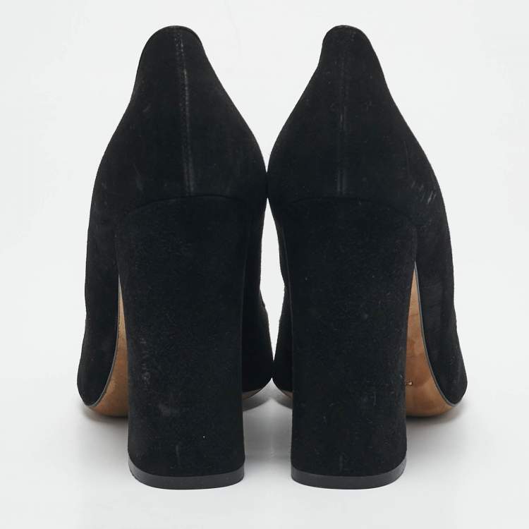 Pre Owned Dolce & Gabbana Black Suede Stud Pumps Size 41