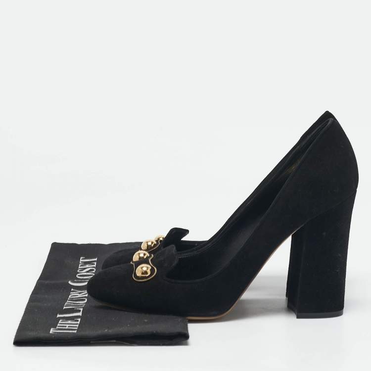 Pre Owned Dolce & Gabbana Black Suede Stud Pumps Size 41