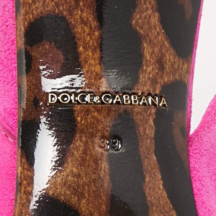 Pre Owned Dolce & Gabbana Pink Suede Pointed Toe Slingback Pumps Size 39