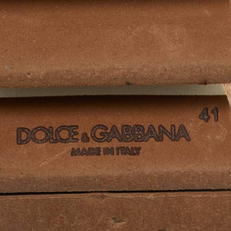 Pre Owned Dolce & Gabbana Multicolor Leopard Print Leather and Suede Running Low Top Sneakers Size 41