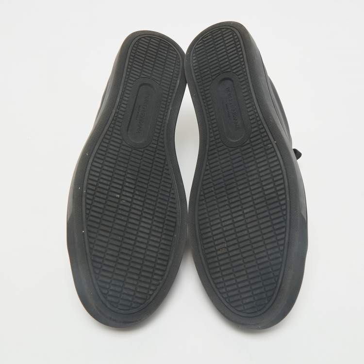 Pre Owned Dolce & Gabbana Black Leather Portofino Low Top Sneakers Size  40
